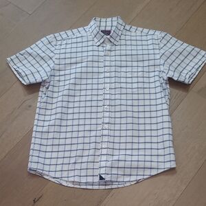 EUC UNTUCKit Shirt Men's sz S Blue Cotton Chambray Short Sleeve Button Up